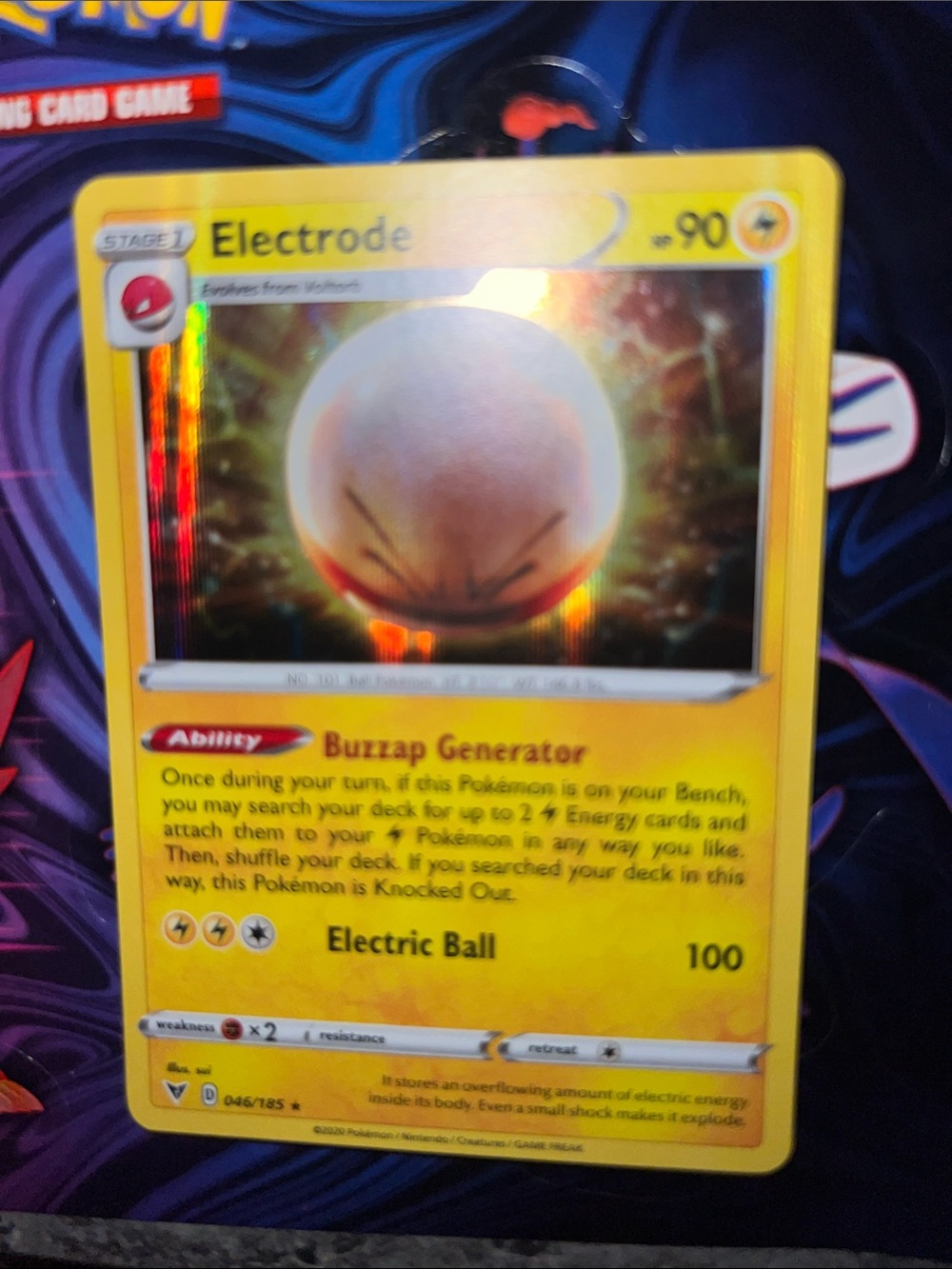 Pokemon Electrode Holographic Card - Yellow